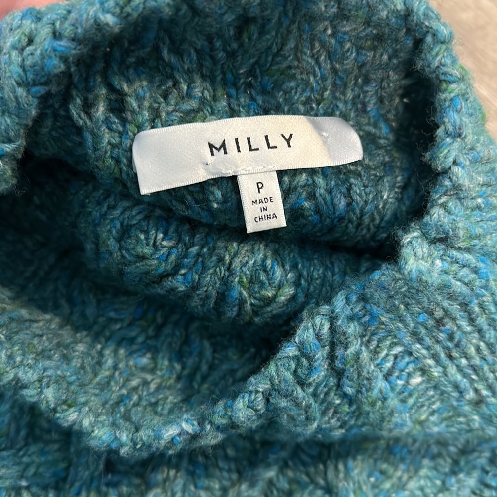 Milly oversized fisherman sweater in lagoon - Picture 4 of 6
